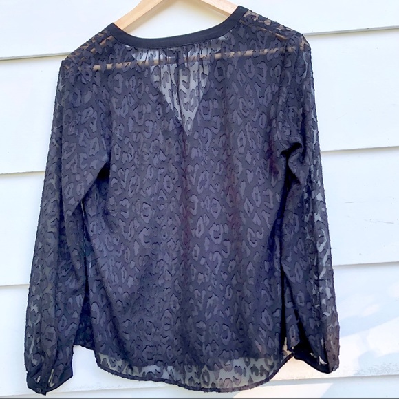 Banana Republic | Semi Sheer Animal Print Blouse - Picture 6 of 7